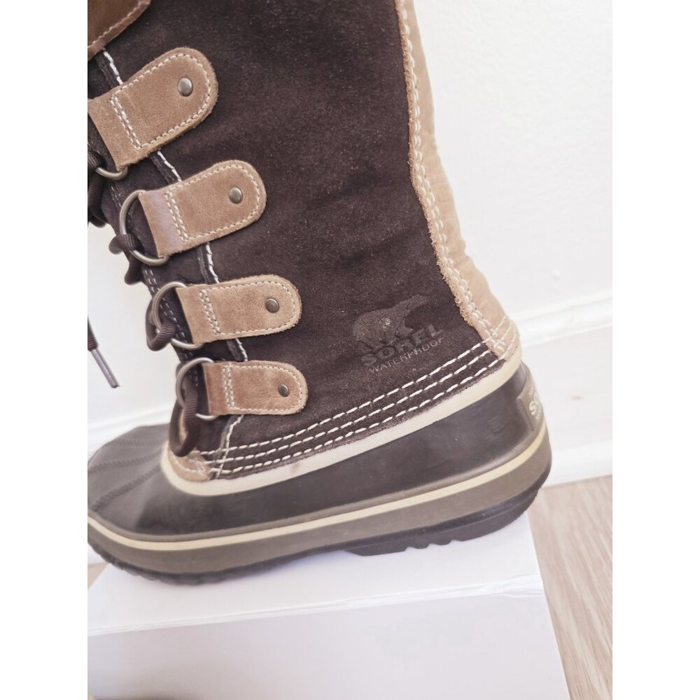 Sorel Joan Of Arctic Waterproof  Snow Winter Boots 9 Brown Faux Fur Leather - Picture 10 of 11
